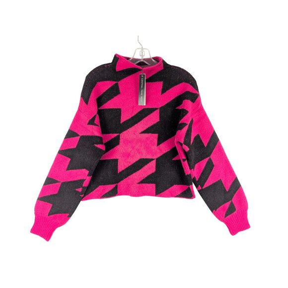 Central Park West Sweater Womens Small Pink Black Blanche Abstract Pullover NWT - Picture 5 of 7